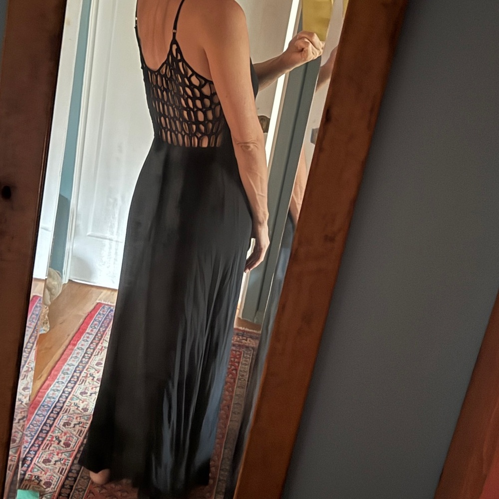 Cleobella Black Tan Sundress Spaghetti Strap Wedding